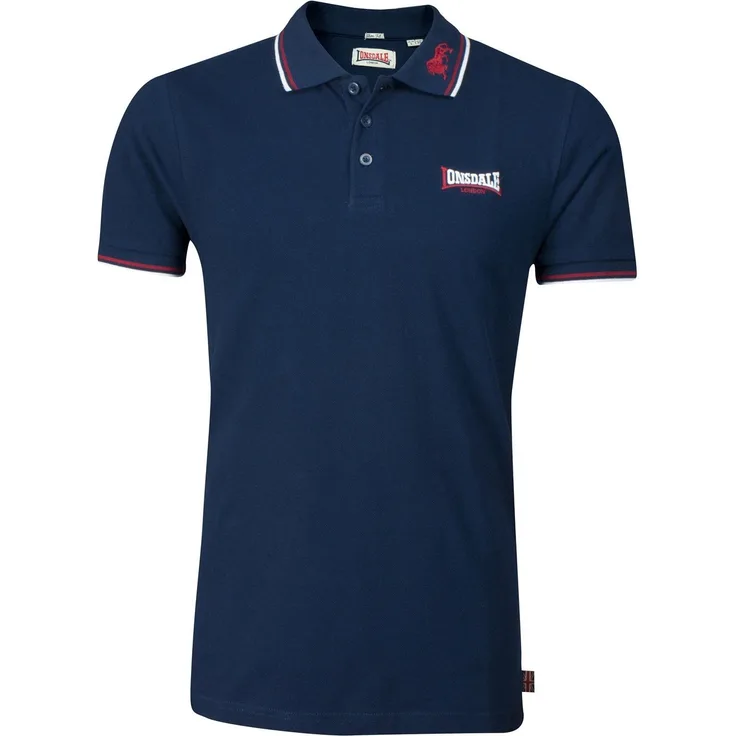 Lonsdale Poloshirt LION (1-tlg), klassischer Polokragen, Logo-Stitch, 100% Baumwolle
