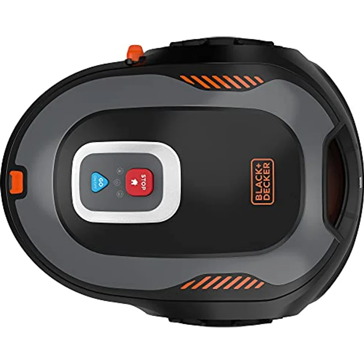 Black+Decker Mähroboter BCRMW123 (kompakter Akku-Rasenmäher für Rasenflächen bis 700m², 18 cm Schnittbreite, Schnitthöhe 15-60 mm, Steigungen bis 30%, mit Bluetooth-Steuerung via App, Diebstahlschutz) – Bild 3