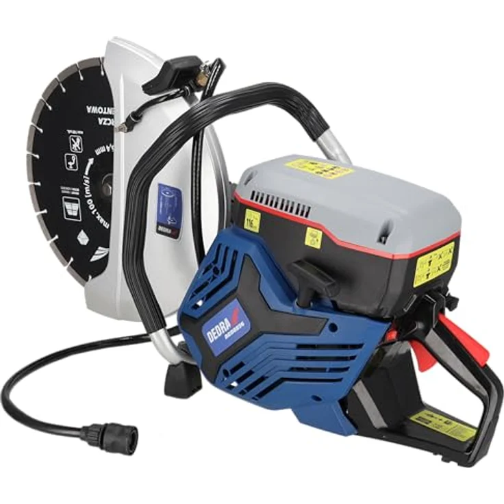 Dedra Benzinbeton-, Asphalt- und Metallschneider 350 mm, 3,5 kW Zweitaktmotor mit Wasserkühlung, hoher Schnitttiefe 123 mm, doppelter Luftfilter und Staubschutz – Bild 4