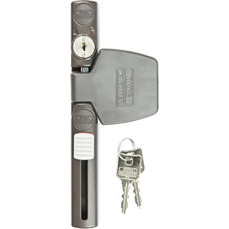 BURG-WÄCHTER Fenstersicherung, Einbruchschutz für Fenster und Balkontüren, Abschließbar, Innen, Griffseite, WinSafe WS 33 F1 GL BR, braun – Bild 2