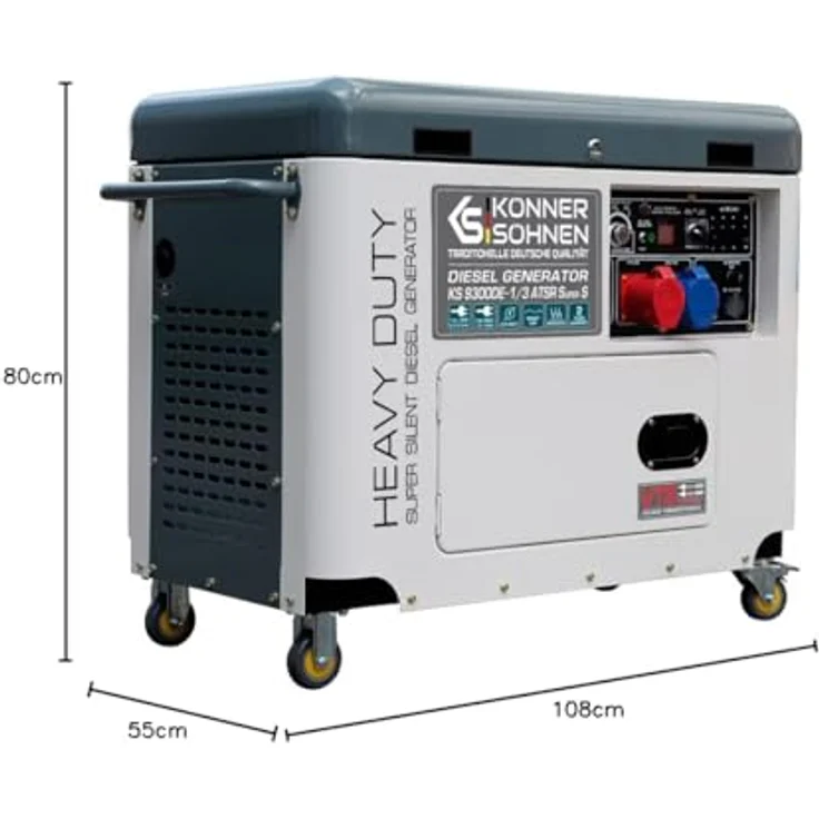 Könner & Söhnen Diesel-Generator KS 9300DE-1/3 ATSR EUROV, Notstromquelle für Privathaushalte und Kleinunternehmen – Bild 10