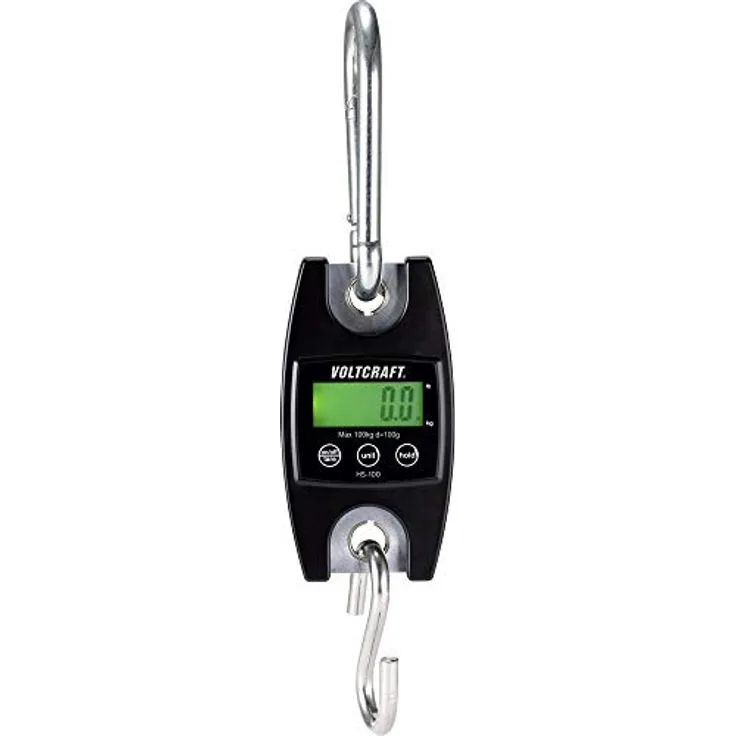 VOLTCRAFT HS-100 Hängewaage Wägebereich (max.) 100kg Ablesbarkeit 100g Schwarz