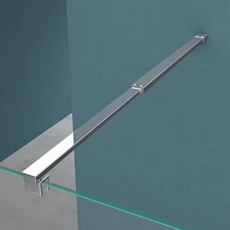 Mai & Mai Duschwand Bremen2MS, Duschabtrennung 50x200cm aus 10mm ESG-Sicherheitsglas mit NANO-Beschichtung und Milchglas-Streifen – Bild 3