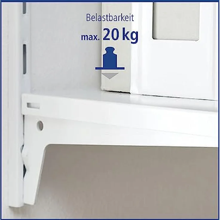 Element System 10700-00033 Stahlfachboden Regalboden - 2 Stück-B x T = 80 x 35 cm-weißaluminium-für Wandschiene und Pro-Regalträger – Bild 4