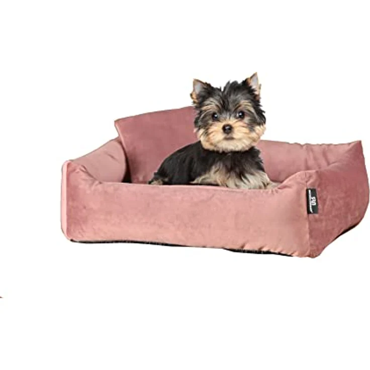 Rohrschneider Hundebett Kuschelsofa Hund Weich + Hundekotbeutelset (S, Rosé) – Bild 2