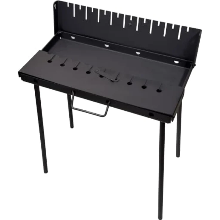 GOROCH Mangal Grill Black Edition für 10 Spieße, Klappbarer Holzkohlegrill aus 2 mm Stahl, ideal für Camping & Outdoor – Bild 5