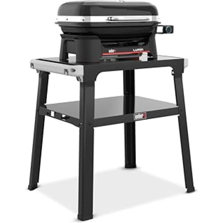 Weber Lumin Compact Elektrogrill mit Standfuß, 315 °C, Gusseisenroste, 43 x 32 cm Grillfläche, Schwarz (1501653) – Bild 2