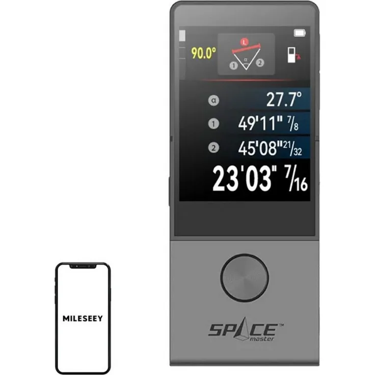 MILESEEY D9 Pro, Laser-Entfernungsmesser mit 100 m Reichweite, farbigem LCD-Display, grau