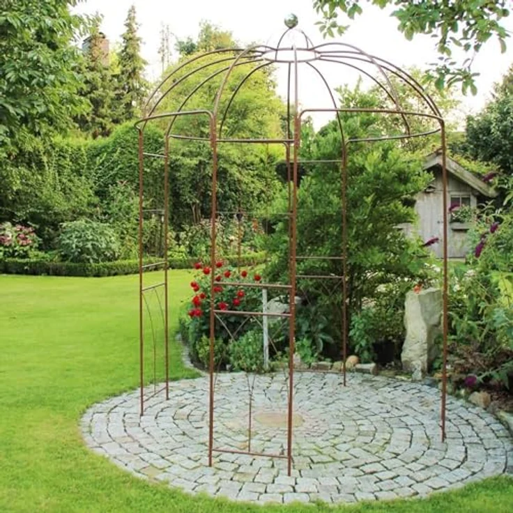 BURI Rosenpavillon Metall 270 Höhe Rankhilfe Gartenpavillon Rankgitter Rosenbogen – Bild 3