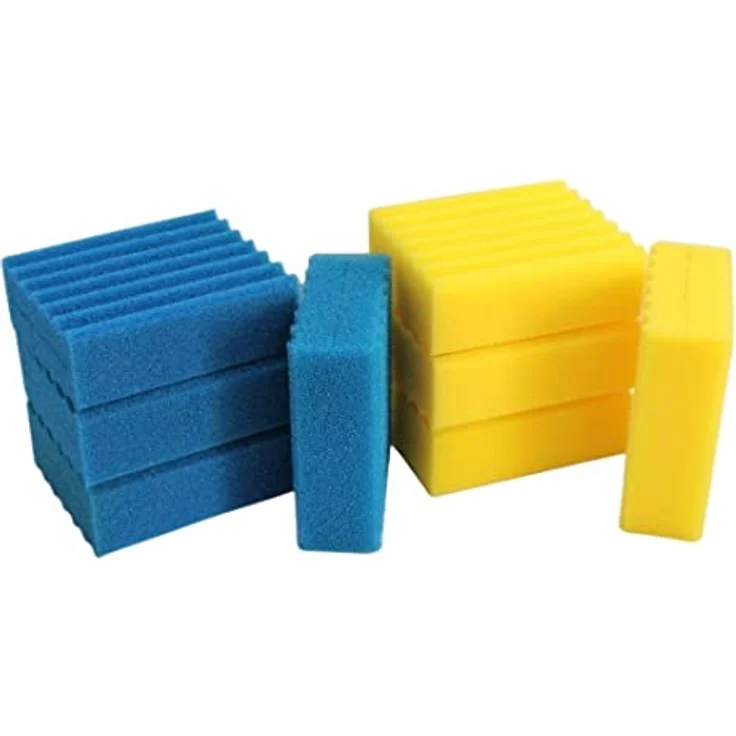 AquaOne Ersatzschwämme für CBF-350B CBF-550 Teichfilter, 4 blaue und 4 gelbe Schwämme, hohe Wasserdurchlaufmenge, einfach zu reinigen – Bild 3