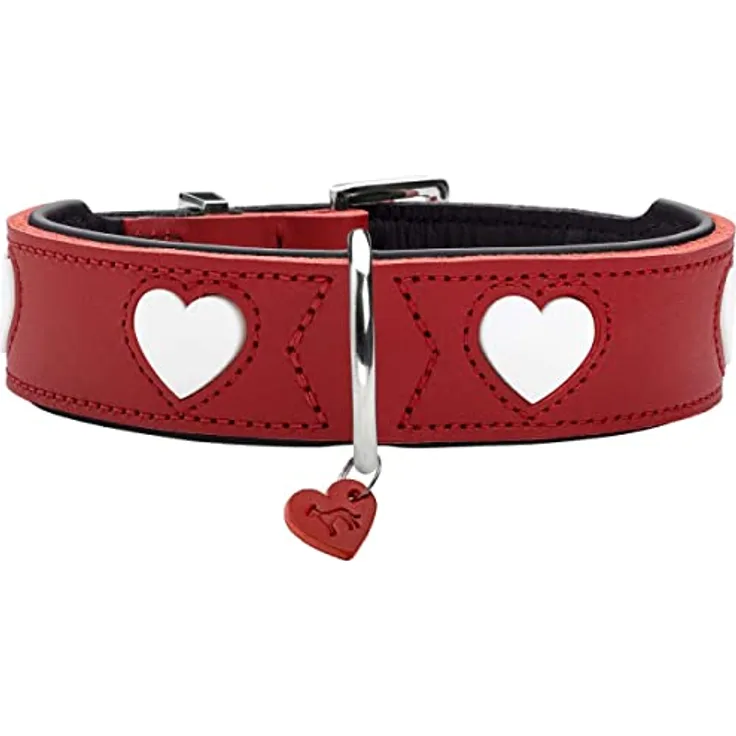 HUNTER Halsband Love Farbe rot/schwarz, Größe 55
