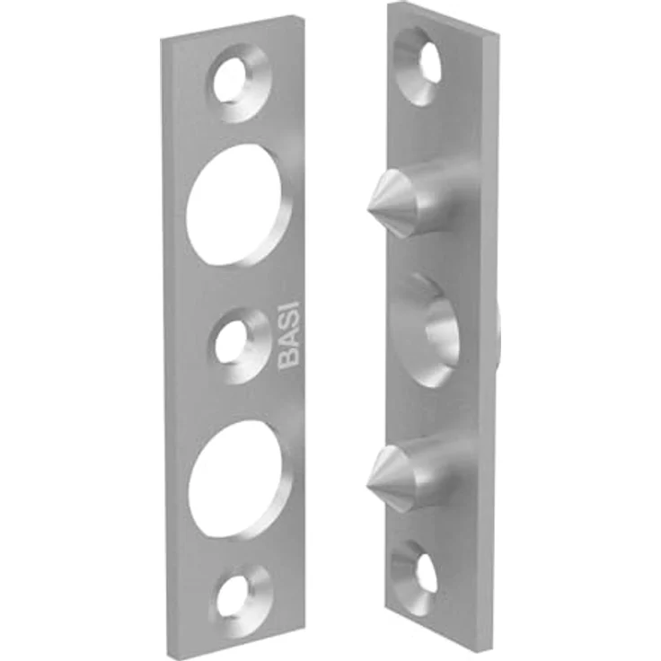 BASI Bändersicherung 2er Set, Türsicherung mit Maueranker, Scharnierseitensicherung aus verzinktem Stahl, optimaler Schutz für Holz-Türen – Bild 2
