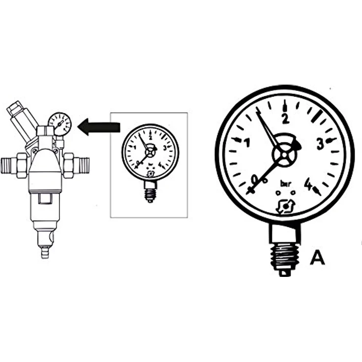 Cornat DMMU14 Manometer 1-4 Anschluss von unten – Bild 2
