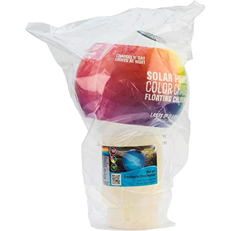 Planet Pool Solardosierschwimmer, Chlordosierschwimmer mit automatischer LED-Beleuchtung für 200g Tabletten