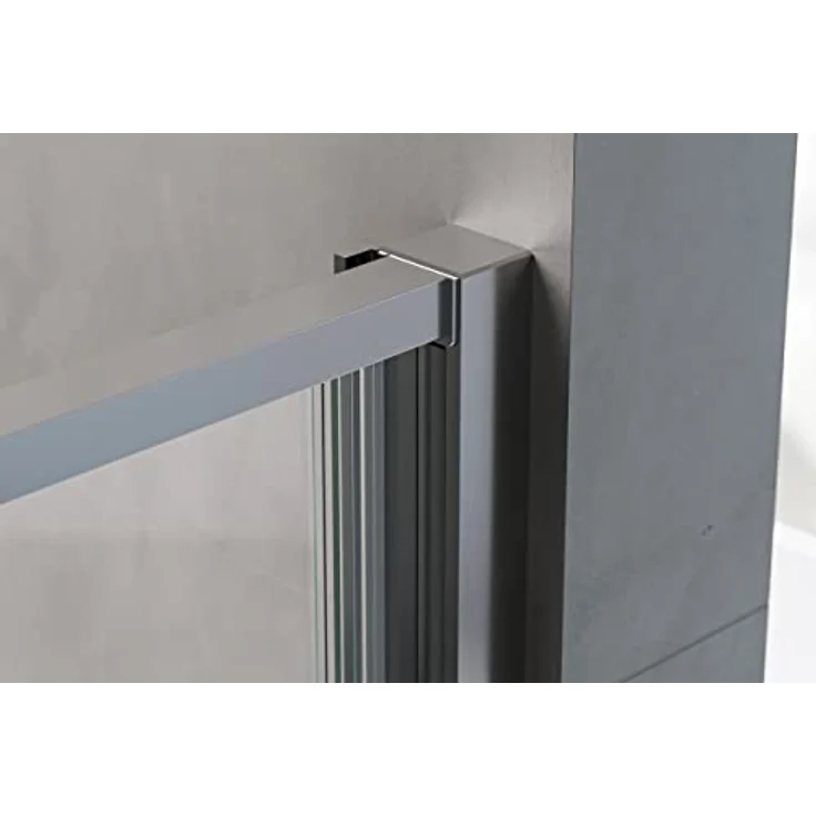 NEXTREND Nischendusche NT606 FLEX, Drehtür an Festfeld mit 6 mm Nano Klarglas, Breite 1000 mm, Profilfarbe Chrom – Bild 3
