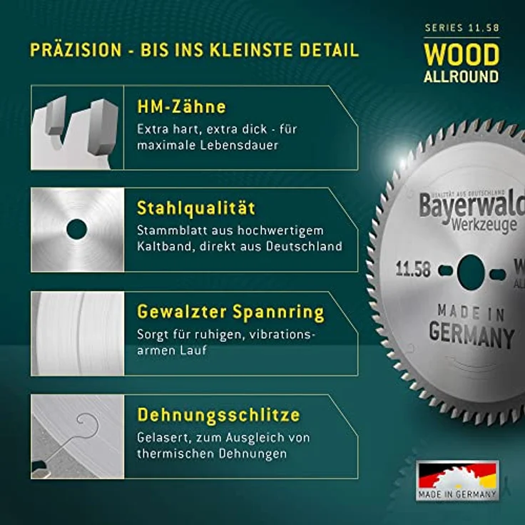 Bayerwald HM Kreissägeblatt - 420 x 4.2 x 40 Z=54 WZ neg. – Bild 7