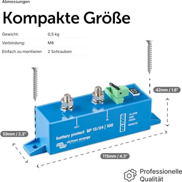 Victron Energy Batterieschutzschalter, Smart BatteryProtect 12/24V 100A, automatischer Spannungsbereichserkennung, extrem niedriger Stromverbrauch, IP67 – Bild 5