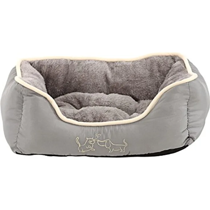 Dehner Lieblinge Hundebett und Katzenbett Sammy, ca. 47 x 37 x 17 cm, Polyester, grau
