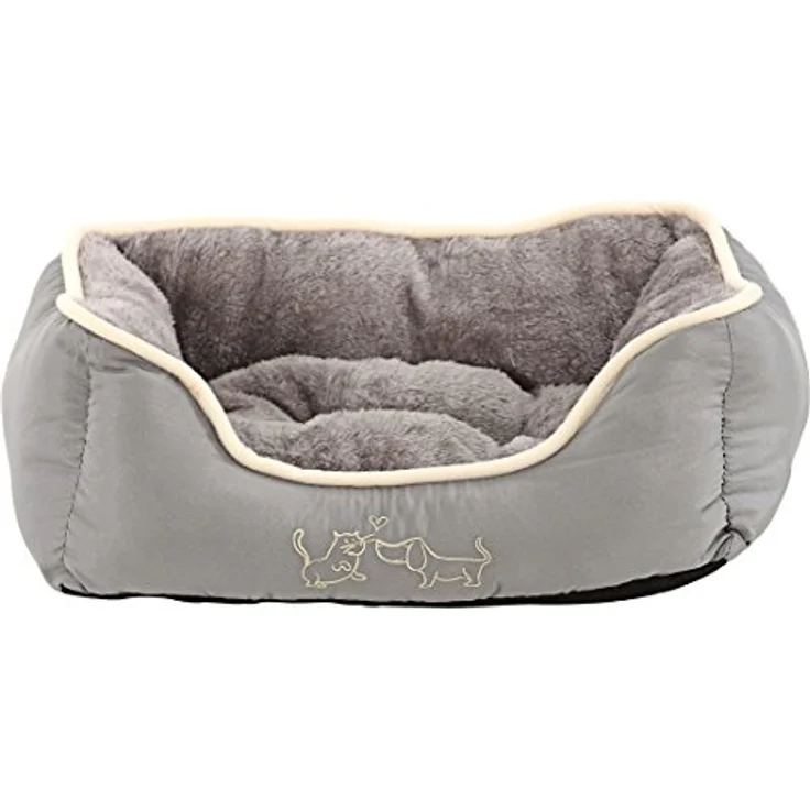 Dehner Lieblinge Hundebett und Katzenbett Sammy, ca. 47 x 37 x 17 cm, Polyester, grau – Bild 1