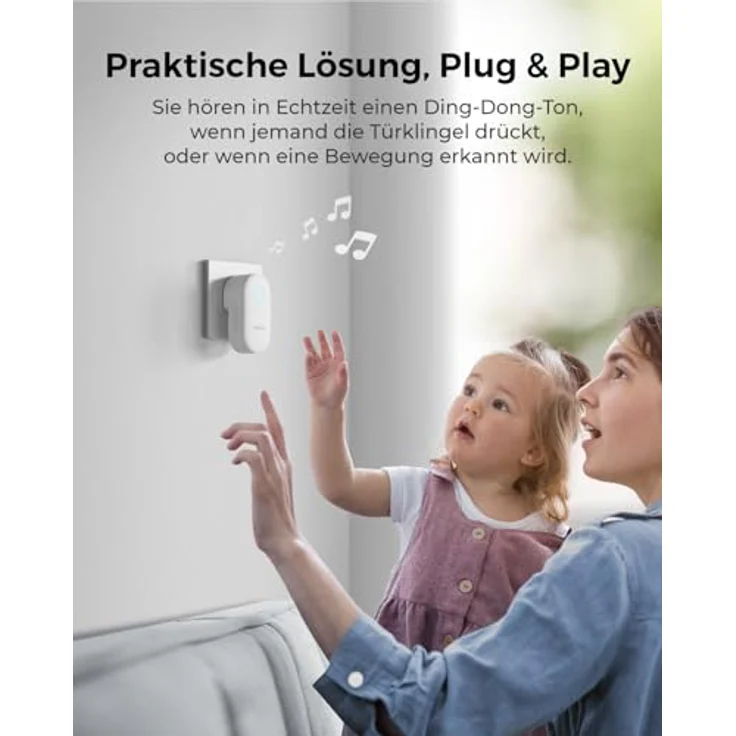 Reolink Chime Plus, Türklingel-Erweiterung mit 10 Klingeltönen, kompatibel mit Doorbell WiFi/PoE (V2/V3) und Akku – Bild 3
