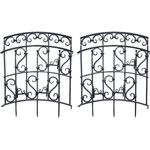 HTI-Living Rankgitter Nessa Schwarz 2er-Set, mit Ornamenten, Rankhilfe Spalier - Detailreich verziert für Kletterpflanzen