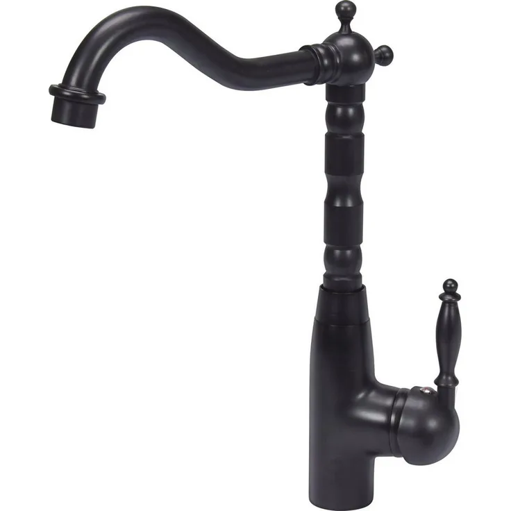 TRIZERATOP Küchenarmatur RETRO BLACK, Vintage Einhebelmischer aus Messing mit Saphirhärtematerial, 5 Jahre Garantie