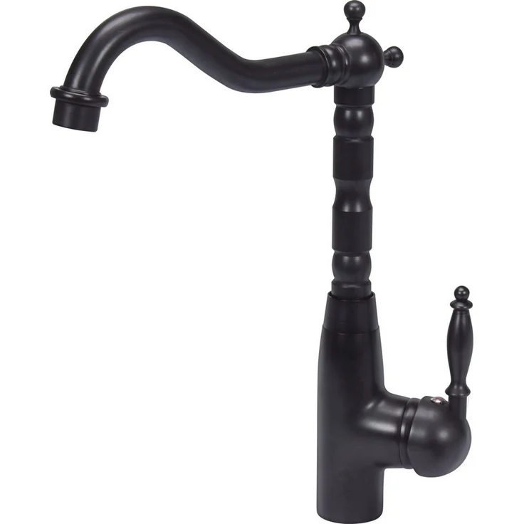 TRIZERATOP Küchenarmatur RETRO BLACK, Vintage Einhebelmischer aus Messing mit Saphirhärtematerial, 5 Jahre Garantie