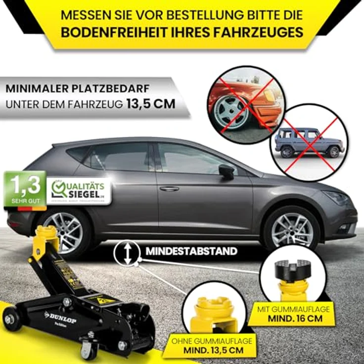 "Dunlop Wagenheber Rangierwagenheber Transportbox und Gummiauflage 2t hydraulisch, pneumatisch mit Transportkoffer, rot\ – Bild 8