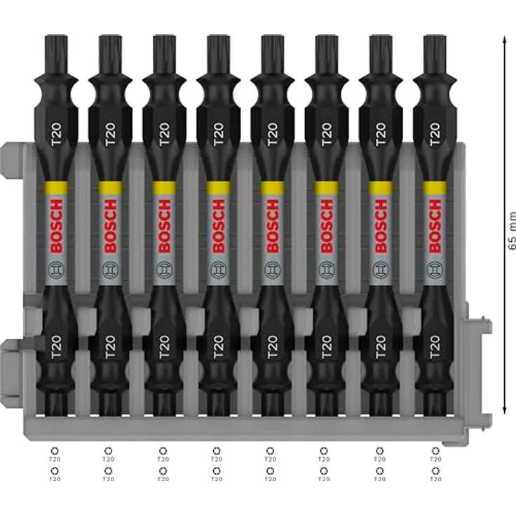 Bosch Professional Accessories 2608522339 Bosch Professional 8tlg. Doppelschrauber Set Torx (Impact Control, 8 x T20-T20 Bits-Länge: 65mm, Pick and Click) – Bild 4
