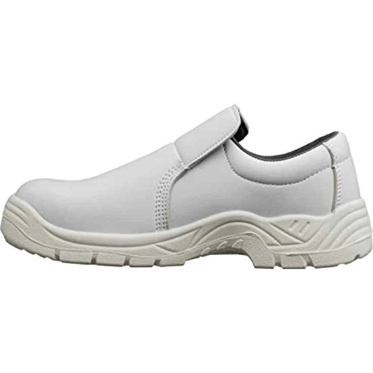 Artmas Arbeitsschuhe Sicherheitsschuhe S2 WEIß KOCHSCHUHE KÜCHENSCHUHE KOCH Sicherheitsschuh, Weißer mokassinartiger Halbschuh mit attraktivem Design – Bild 4