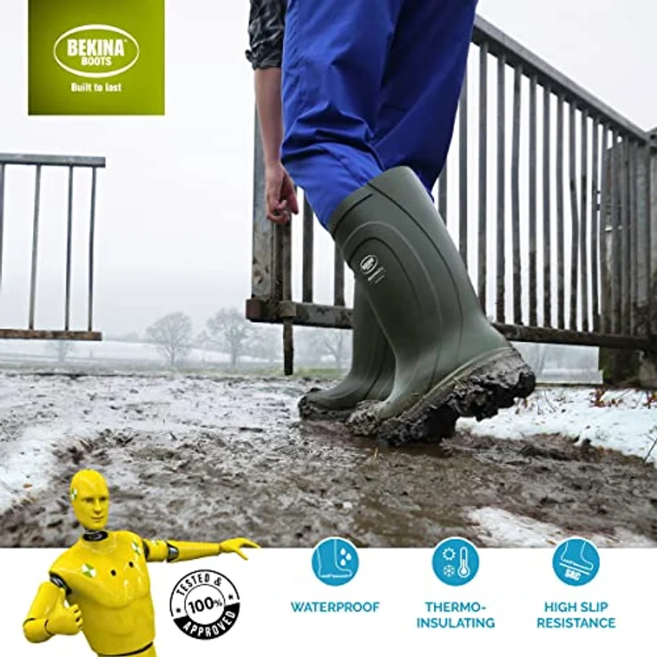 Bekina Thermolite IceShield S5, Unisex-Sicherheitsschuhe mit Stahlkappe, -50°C Wärmeisolierung, grün, schwarz, Größe 44 – Bild 2