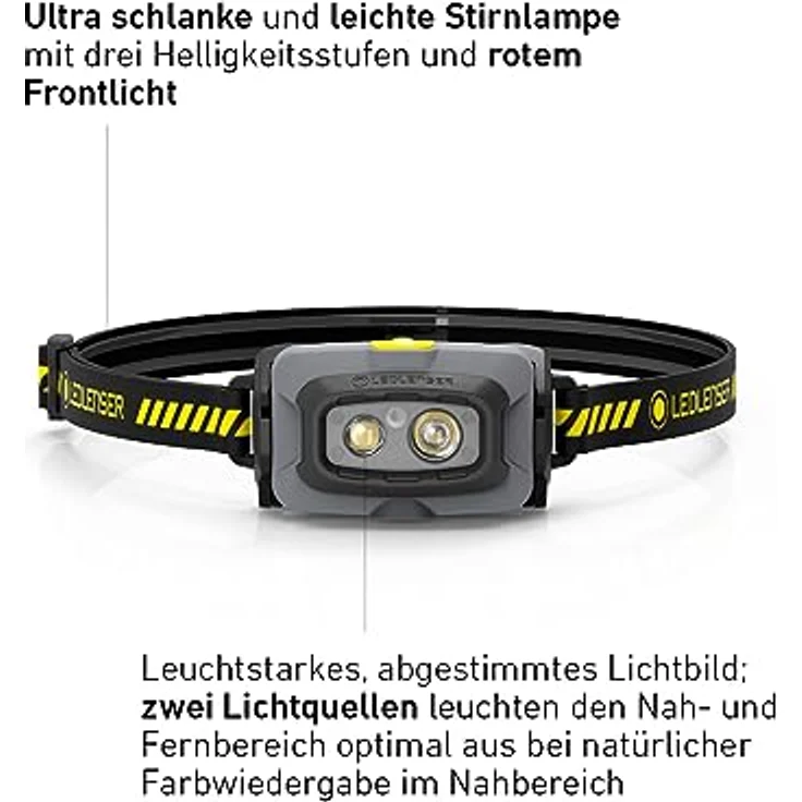 Ledlenser HF4R Work, Stirnlampe mit 500 lm, rot – Bild 2