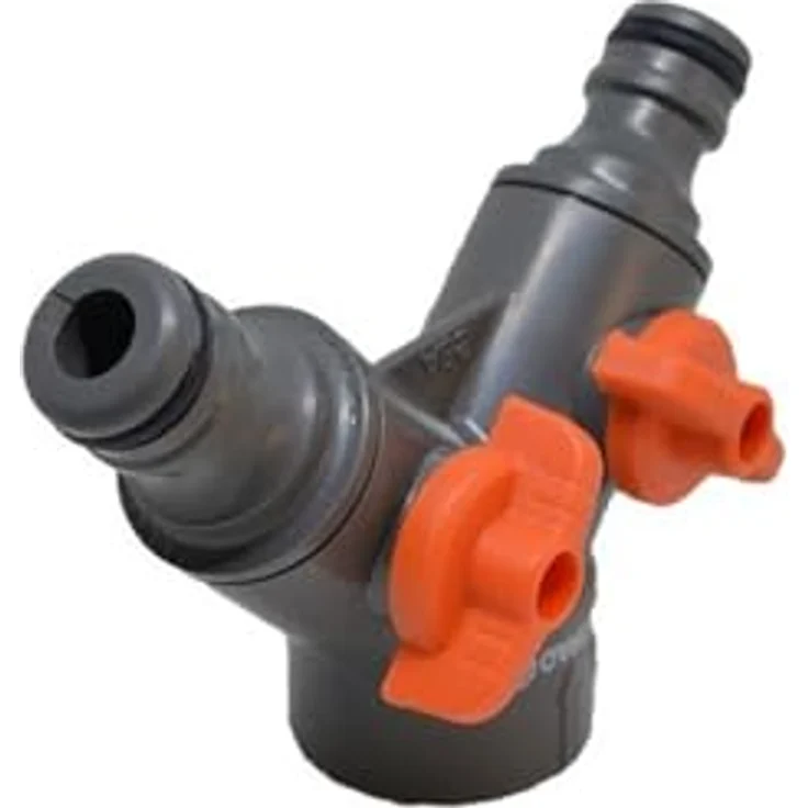 GARDENA 2-Wege-Ventil: Wasserverteiler für Wasserhahn mit 26.5 mm (G 3-4 Zoll) Gewinde, für gleichzeitigen Anschluss von zwei Geräten, beide Ausgänge regulierbar (938-20) Bewässerungszubehör – Bild 4