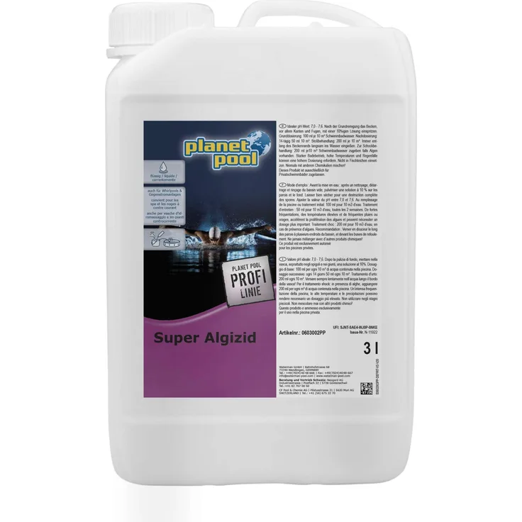 Planet Pool Super Algizid 3 l, effektiver Algenverhüter für Pools mit langfristigem Schutz