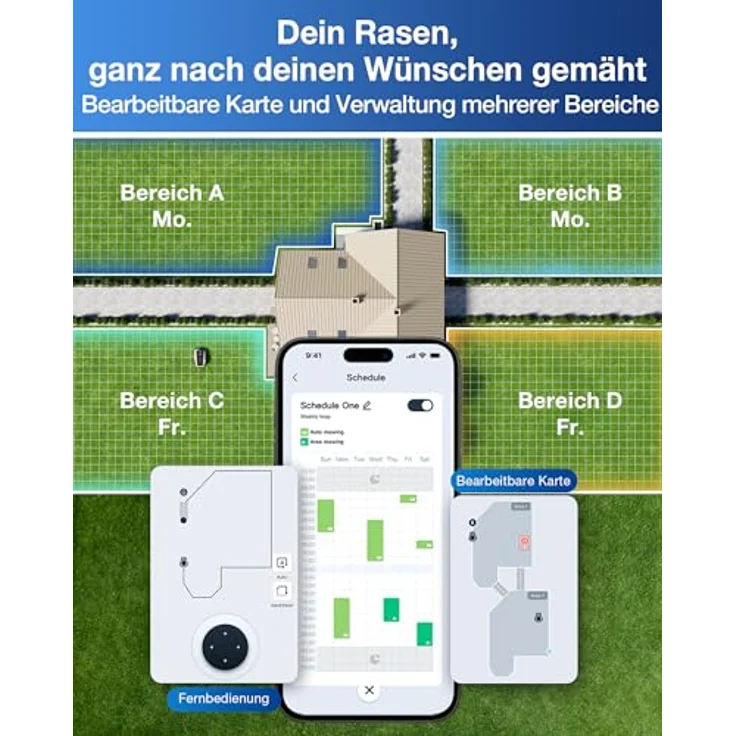 ECOVACS Mähroboter Goat O600 RTK, LiDAR-gestützte RTK+Vision Navigation, 600 m², IPX6 wasserdicht, verfolgt 0,7 m Engstellen – Bild 9