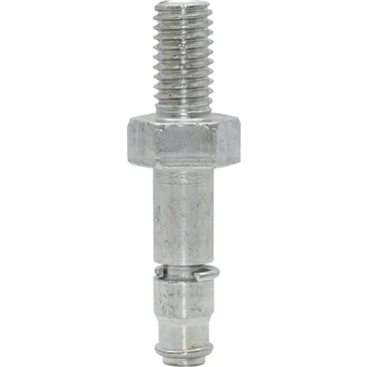WAGNER Gewindestift 2tlg. - M8 x14/ Ø 8 mm x Höhe 15/26/45 mm, für Möbelrolle / Möbelgleiter mit Aufnahme 8 mm, Stahl verzinkt, Klemmring - 11009099, 2er-Set aus massivem Industriestahl, patentierte Wagner Norm-System, 45 mm Länge - blau