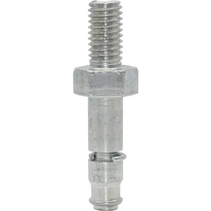 WAGNER Gewindestift 2tlg. - M8 x14/ Ø 8 mm x Höhe 15/26/45 mm, für Möbelrolle / Möbelgleiter mit Aufnahme 8 mm, Stahl verzinkt, Klemmring - 11009099, 2er-Set aus massivem Industriestahl, patentierte Wagner Norm-System, 45 mm Länge - blau – Bild 1