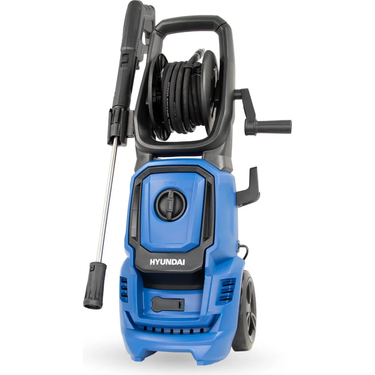 HYUNDAI Elektro-Hochdruckreiniger HPW1800CE, 1800W, 140bar, 420 l/h, mit Schlauchtrommel, blau