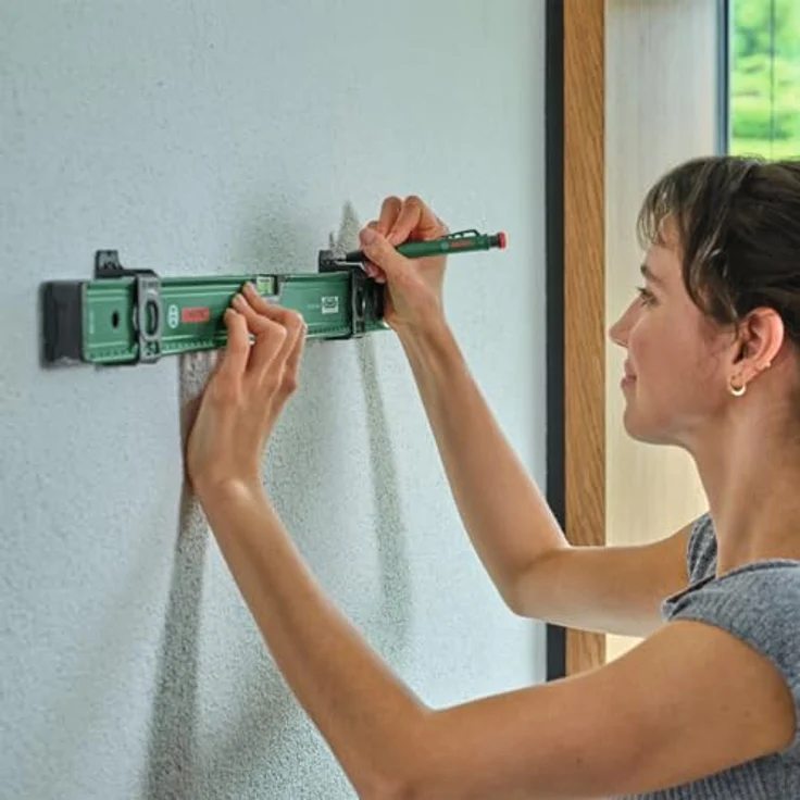 Bosch Wasserwaage 60cm (mit 2 Markierungsschiebern; Horizontale und vertikale fluoreszierende Libellen; Metrische Skala; Aluminiumgehäuse; Softgrip-Stoßdämpfer; V-Nut) – Bild 2
