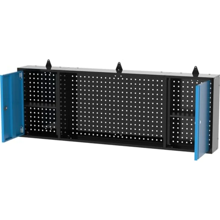 Güde Wandschrank GWS 2T/L XL, 2-türiger Werkzeugschrank mit 2 höhenverstellbaren Fachböden und integrierter Lochwand aus pulverbeschichtetem Stahlblech – Bild 4