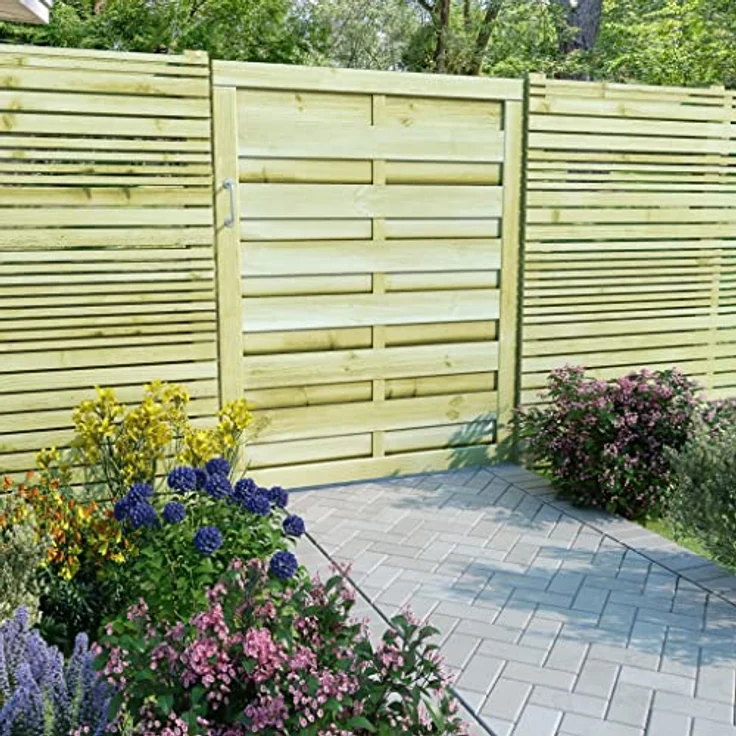 vidaXL Gartentor Imprägniertes Kiefernholz 100 x 125 cm grün – Bild 3
