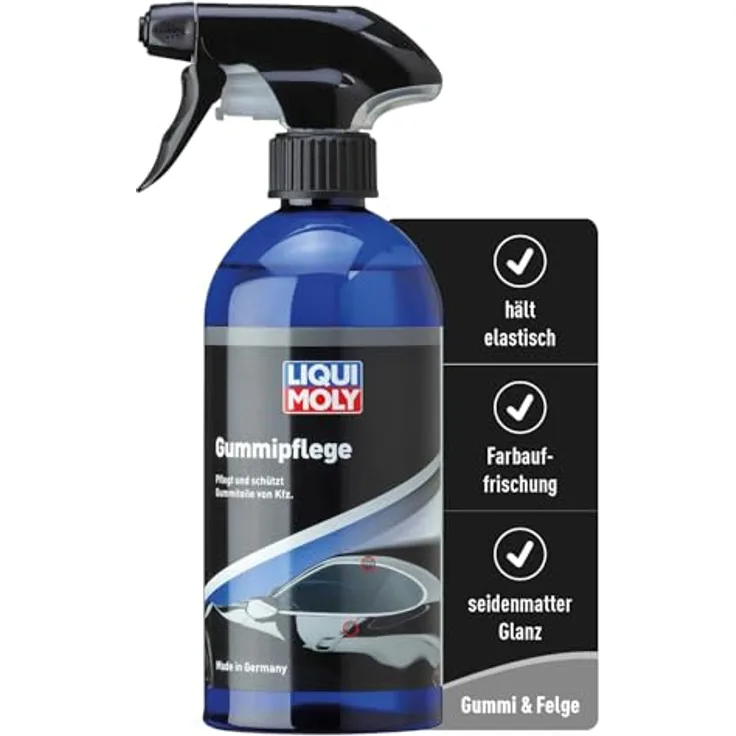 Liqui Moly Gummipflege Auto-Reinigungsmittel, für Gummimatten und Reifen, verleiht seidenmatten Glanz, 1-Stück