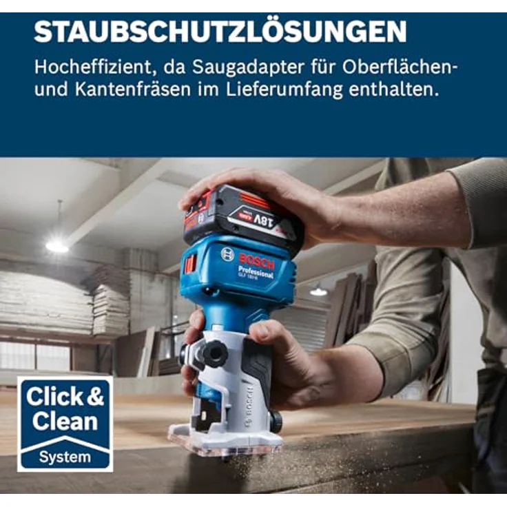 Bosch GLF 18V-8, Kantenfräse ohne Akku und Ladegerät, bürstenloser Motor, präzise Tiefeneinstellung, inklusive Rollenführung in L-Boxx 136 – Bild 4