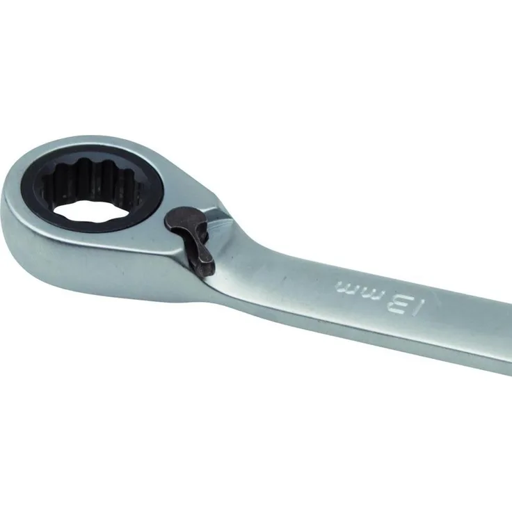 Irimo Wendbarer Drehmomentschlüssel 19 mm, Knarren-Ring-Maulschlüssel mit 15°-Winkel, matt verchromt