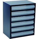 Raaco Werkstattschrank, Stahlmagazin 250/6-3 mit 6 Schubladen, galvanisiertes Stahlblech, anthrazit, 357x255x435 mm