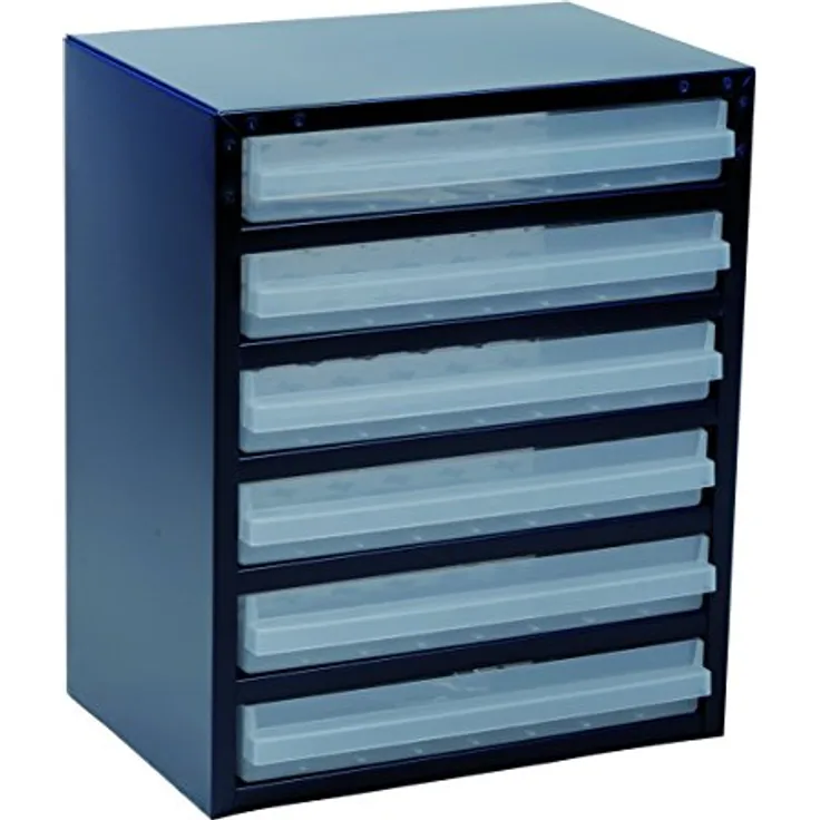 Raaco Werkstattschrank, Stahlmagazin 250/6-3 mit 6 Schubladen, galvanisiertes Stahlblech, anthrazit, 357x255x435 mm