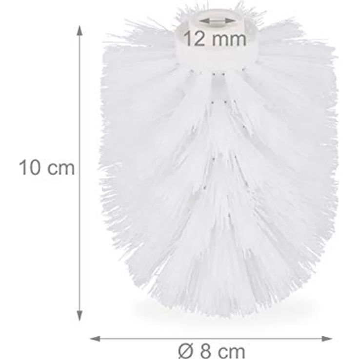 18 x Ersatzbürstenkopf für Klobürste, Ersatz WC Bürstenkopf, Kunststoff, 12 mm Gewinde, D: 8 cm, Klobürstenkopf, weiß - Preisvergleich – Bild 4