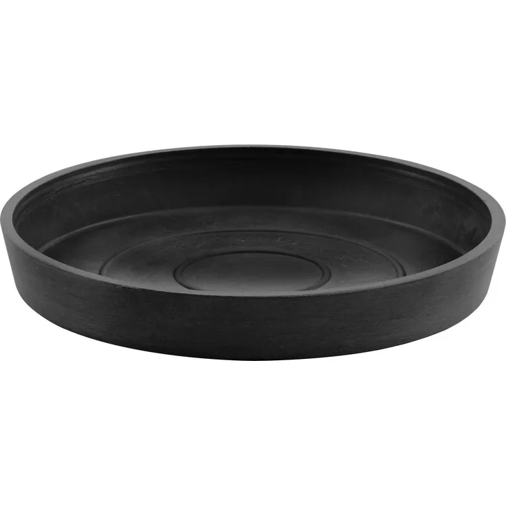 ECOPOTS Blumentopfuntersetzer ROUND SAUCER Dark Grey, 18x18x2,5 cm - Bruchsicher, leicht, UV- und frostsicher