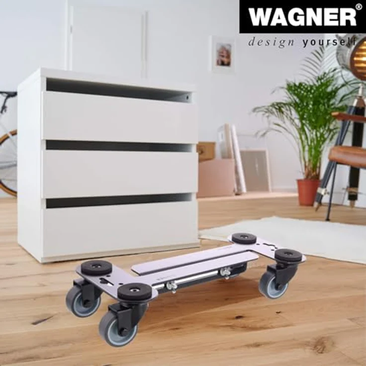 WAGNER Transportroller, Möbelroller aus beschichtetem Industriestahl mit ausziehbarer Ladefläche (59-86 cm), Tragkraft 250 kg, flexibel anpassbar – Bild 3