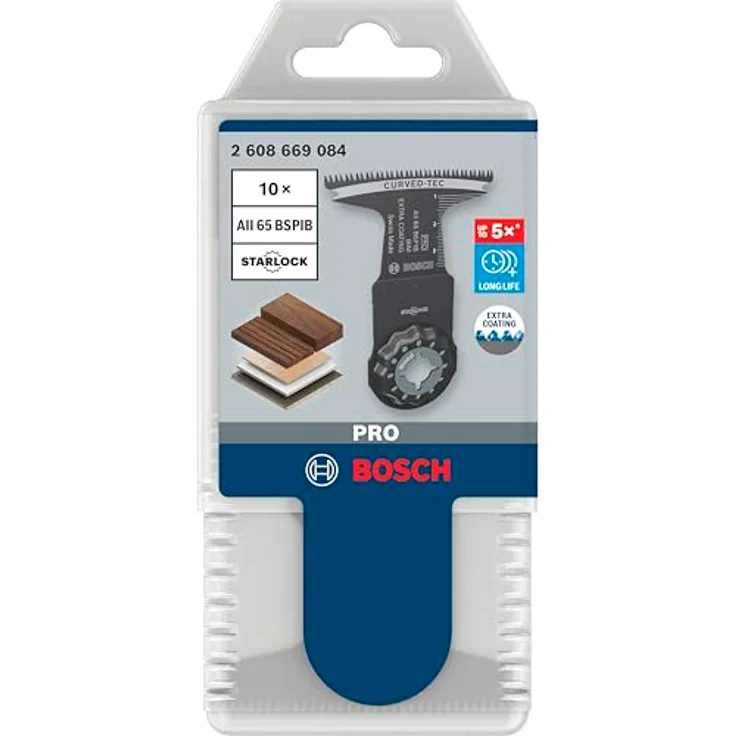 Bosch 10x PRO Multi Material AII 65 BSPIB Blatt für Multifunktionswerkzeuge (für Hartholz, Kunststoffbeschichtete Platten, Breite 65 mm) – Bild 2